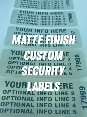 Matte Finish Custom Security Labels
