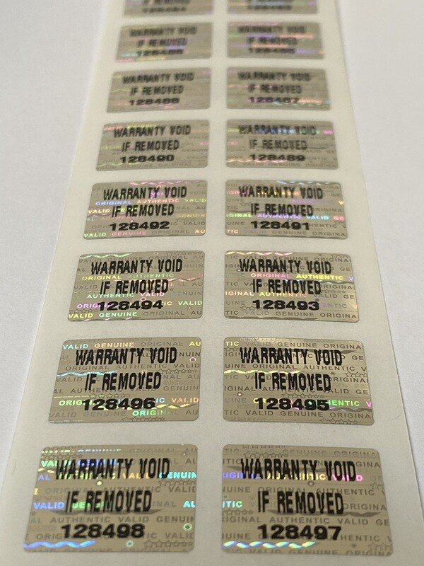 .75 X .60 Inch Bright Silver Hologram Label