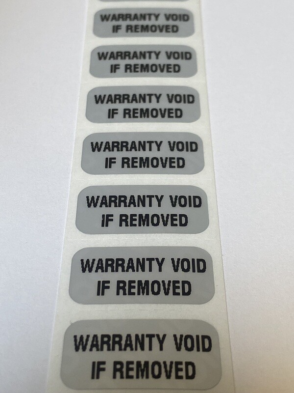 1 X .50 Inch Matte Silver Tamper Evident Warranty Void If Removed Label