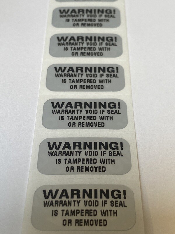 1 X .50 Inch Matte Silver Tamper Evident Warning Warranty Void Label