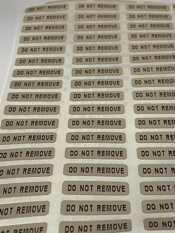 [QTY 100] .75 X .25 Chrome Tamper Evident Labels DO NOT REMOVE