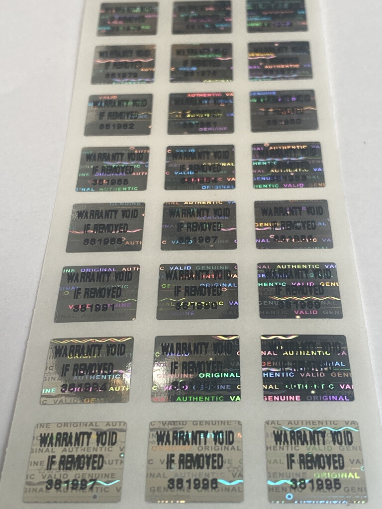 .50 X .50 Inch Bright Silver Hologram Label