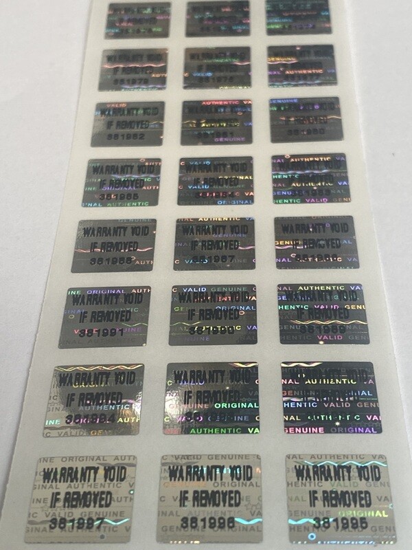 .50 X .50 Inch Bright Silver Hologram Label