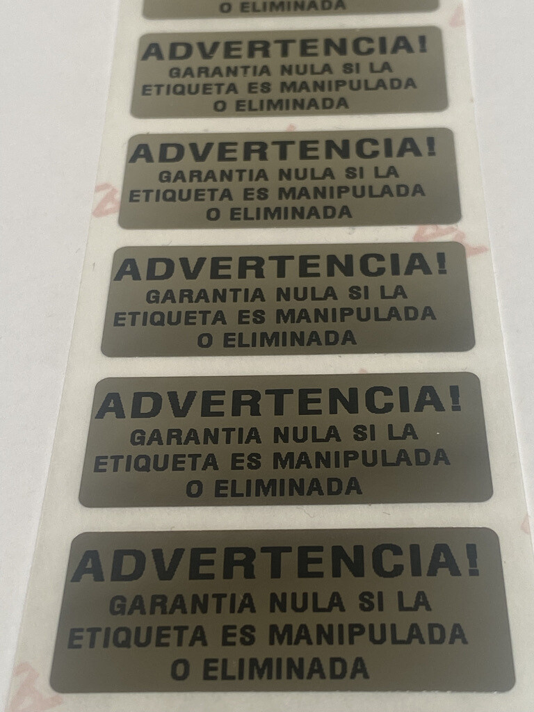 1.75 X .75 Inch Chrome Label (En Espanol)