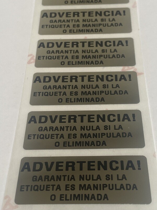 1.75 X .75 Inch Chrome Label (En Espanol)