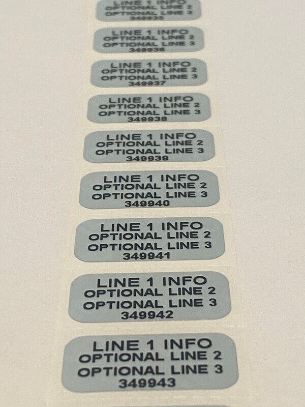 1 X .50 Inch Matte Silver Tamper Evident Custom Printed Label