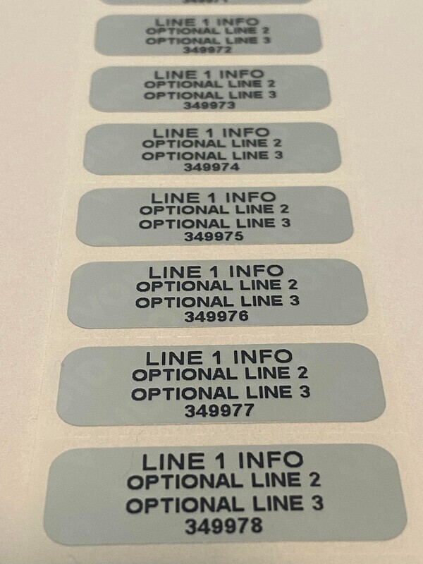 1.5 X .50 Inch Matte Silver Tamper Evident Custom Printed Label