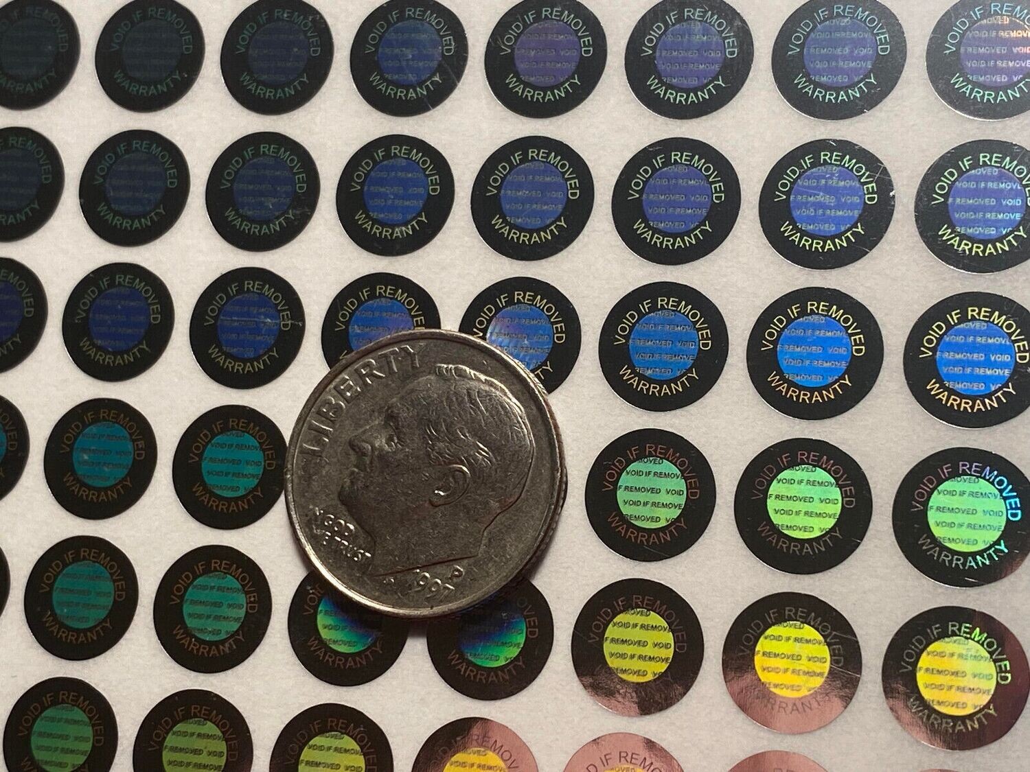 .31 Inch Round X-Small Tamper Evident Hologram Warranty Label