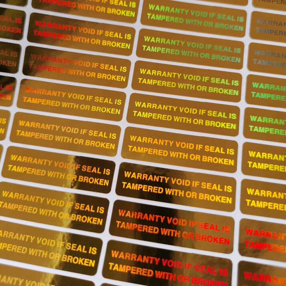 1.4 Inch Gold Tint Tamper Evident Hologram Warranty Labels