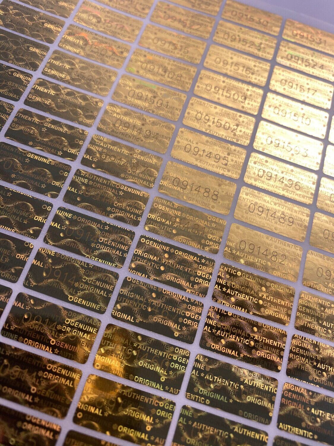 .80 Inch Tamper Evident Hologram Label w/ Sequential Serial Numbering