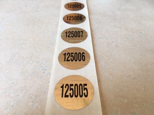 1 inch Round Numbered Bright Silver Tamper Evident Hologram Label