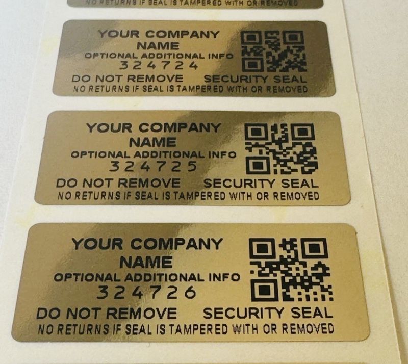 1.75 X .75 Inch Tamper Evident Custom Printed Label w/QR Code