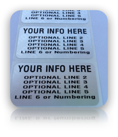 2 X 1 Inch Matte Silver Tamper Evident Custom Printed Label