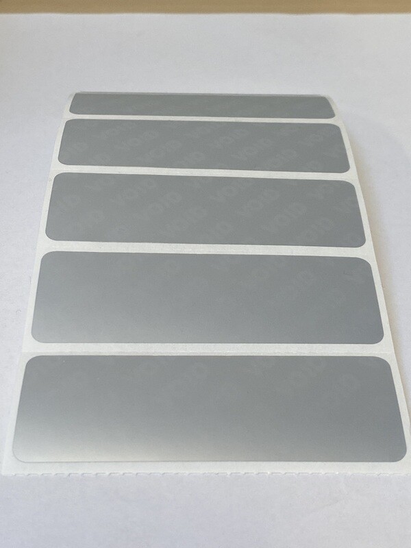 3 X 1 inch Matte Silver Tamper Evident Void Label 3 X 1 inch Matte Silver Tamper Evident Void Label