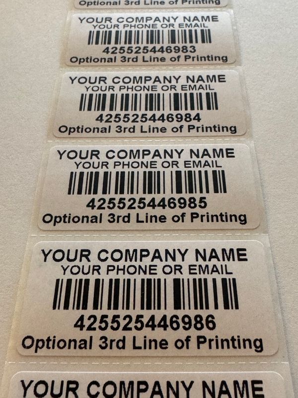 2X1 INCH CUSTOM WHITE LABEL