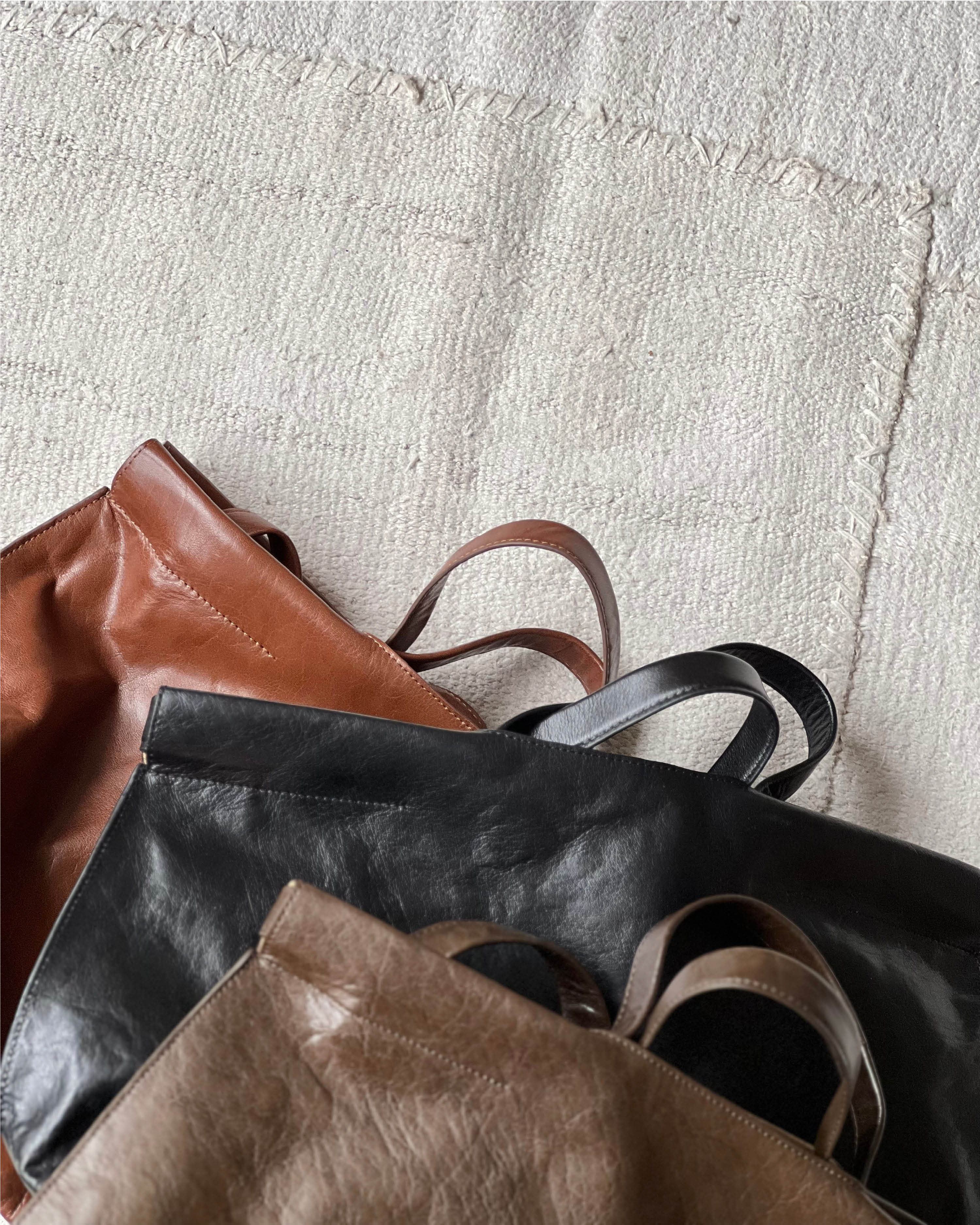 SHOPPER L | Tumbled Leather | col COGNAC