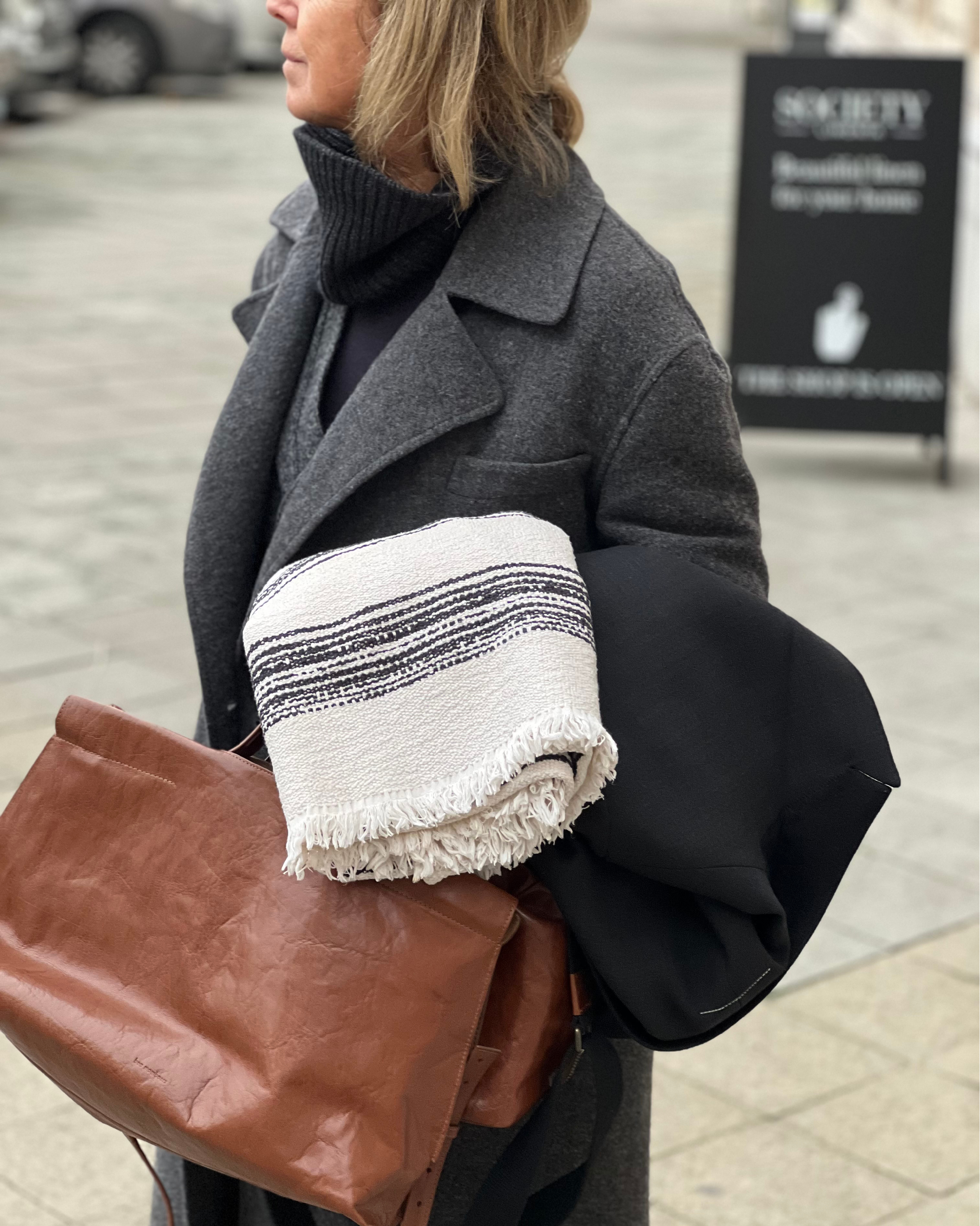 SHOPPER MIDI | Tumbled Leather | col COGNAC