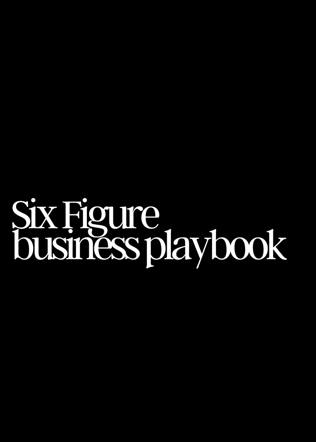The 6 Figure Business Playbook