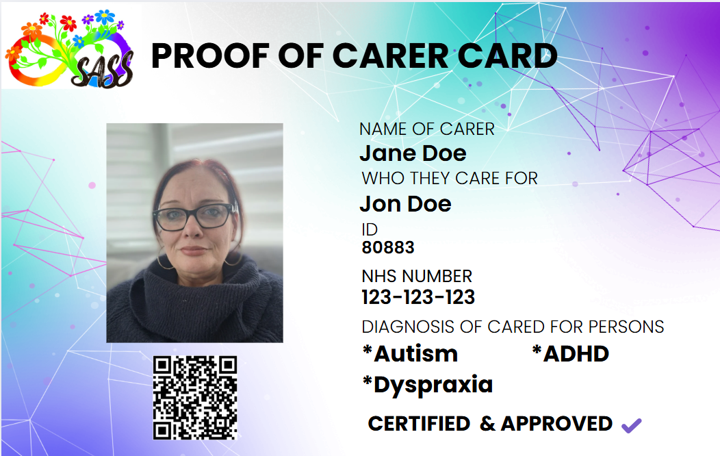 Proof of Carers Neurodiversity Card