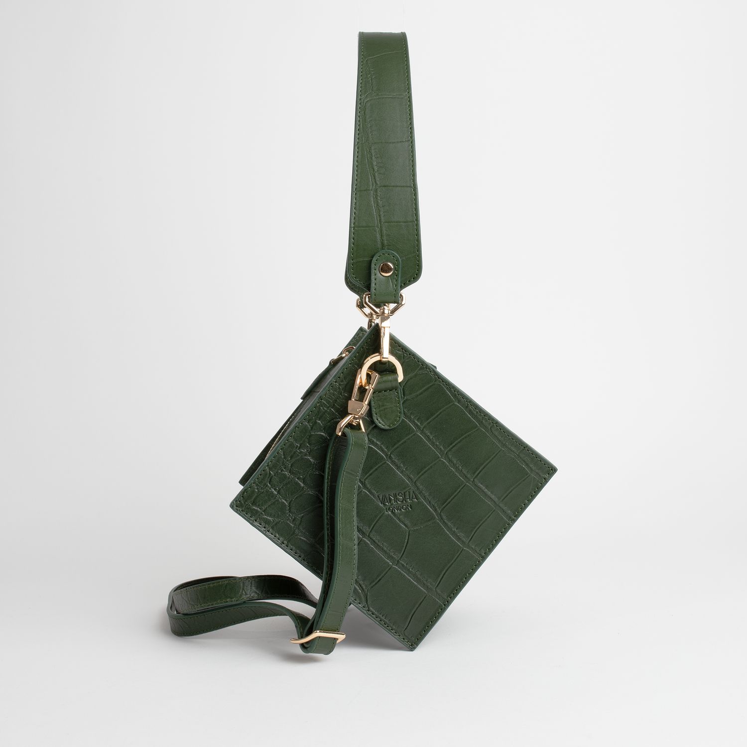 Sac Lola à imprimé crocodile vert sapin