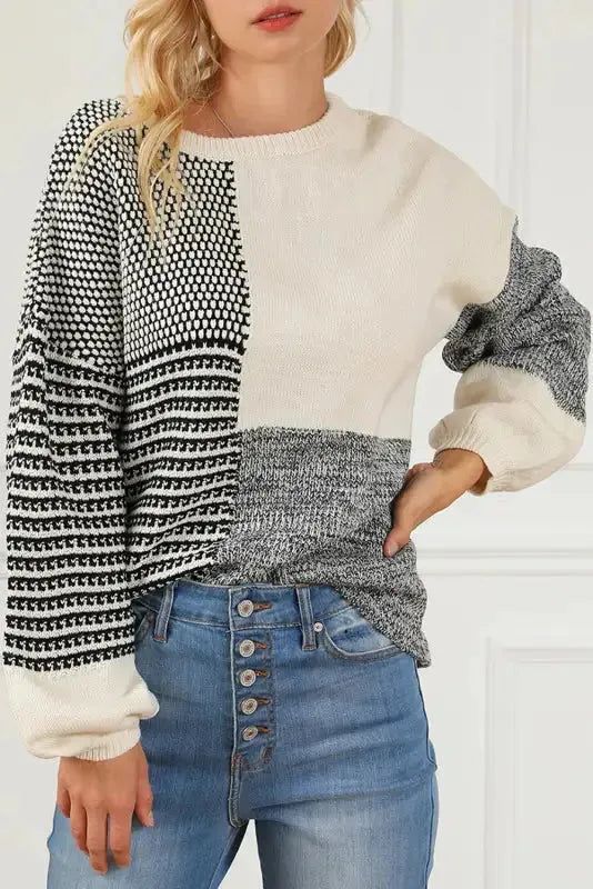 Pull à nouer -block - Noir