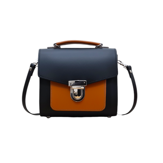Sac classique en cuir bicolore