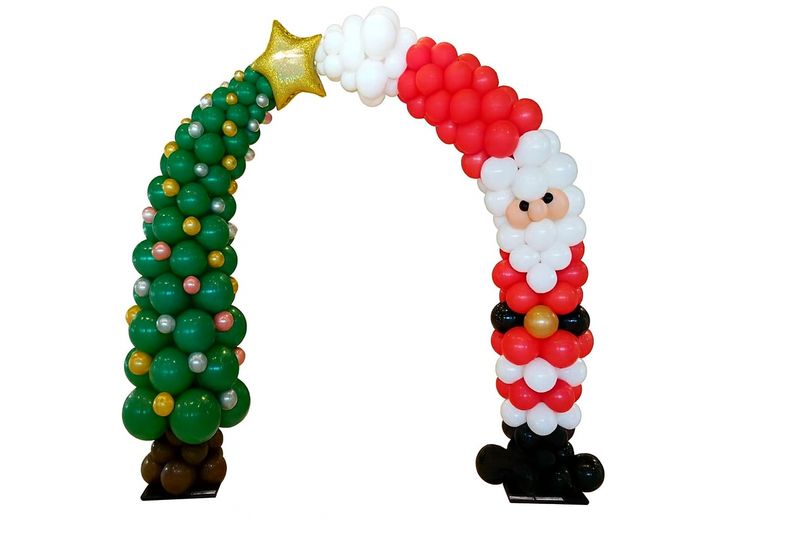 ​Christmas Balloon Arch -  Santa & Tree Design