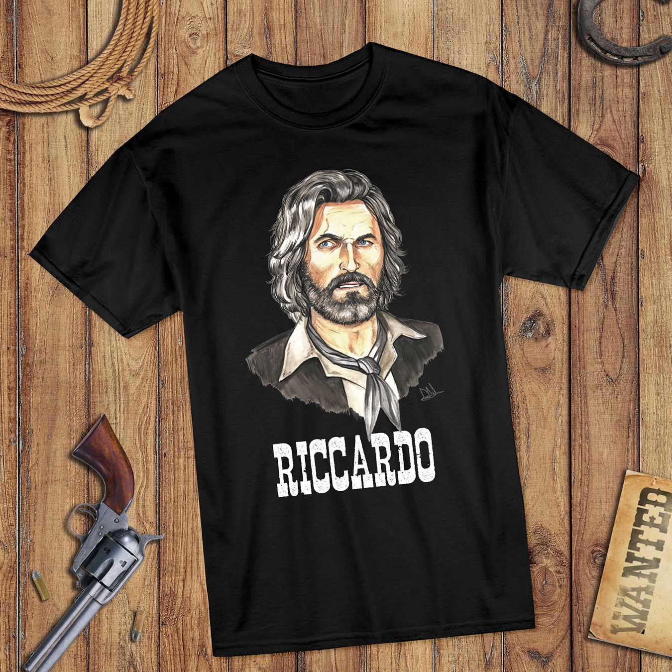 Riccardo Porträt - Riccardo Pizzuti - T-Shirt (schwarz)