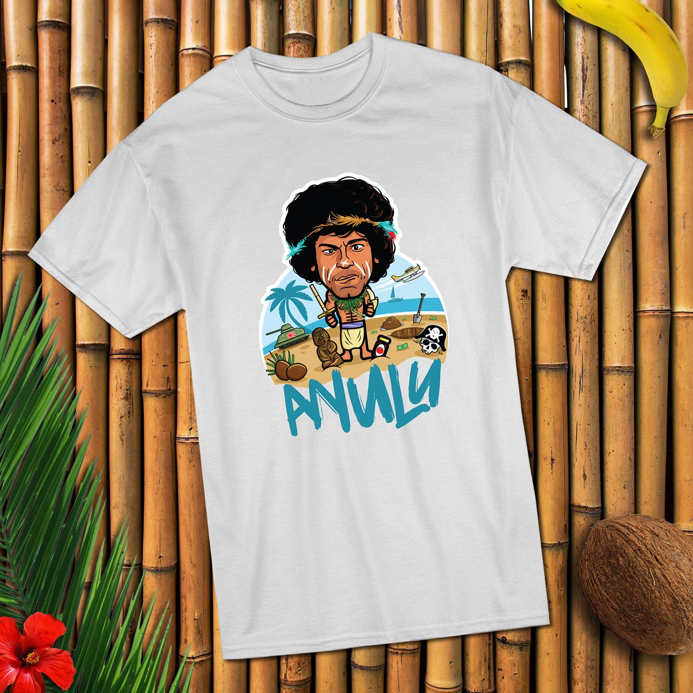 Anulu Beach - Zwei Asse trumpfen auf - Sal Borgese - T-Shirt (weiss)