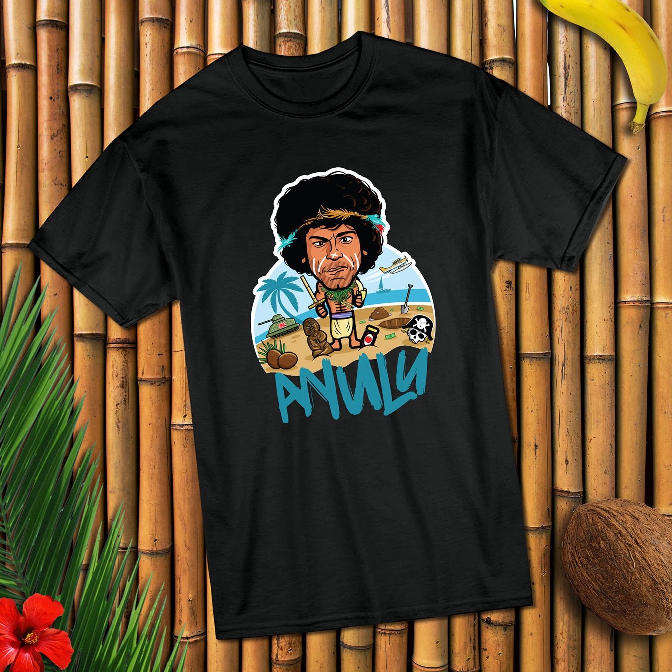 Anulu Beach - Zwei Asse trumpfen auf - Sal Borgese - T-Shirt (schwarz)