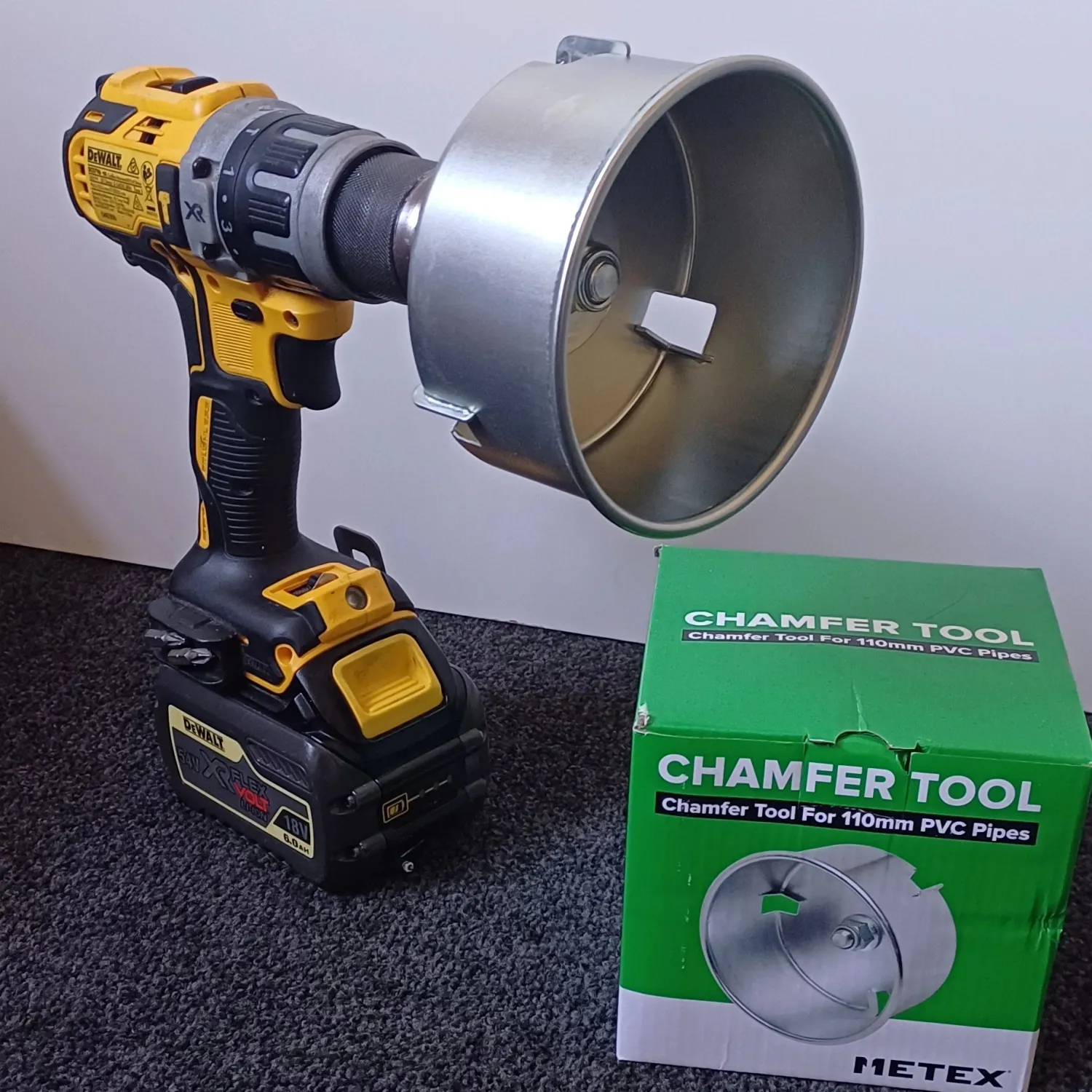 Metex Chamf 110mm PVC Drain &amp; Soil Pipe Chamfer Tool