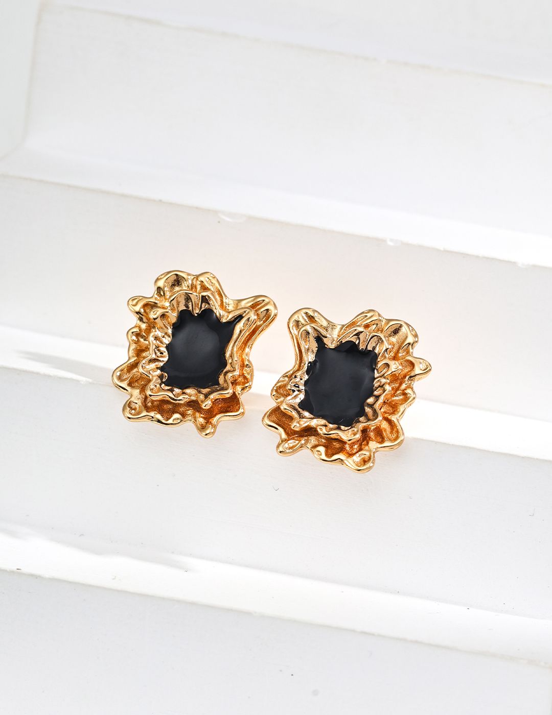 Midnight Muse Enamel Hoop Earrings