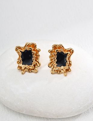 Midnight Muse Enamel Hoop Earrings