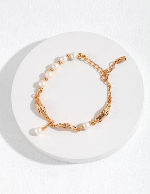 French Elegance Silk Scarf Pearl Bracelet