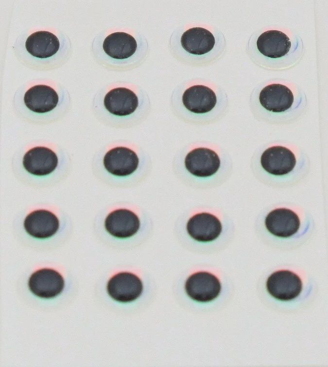 Hareline 1/4&quot; 3D Holographic Eyes, Colour: Super Pearl