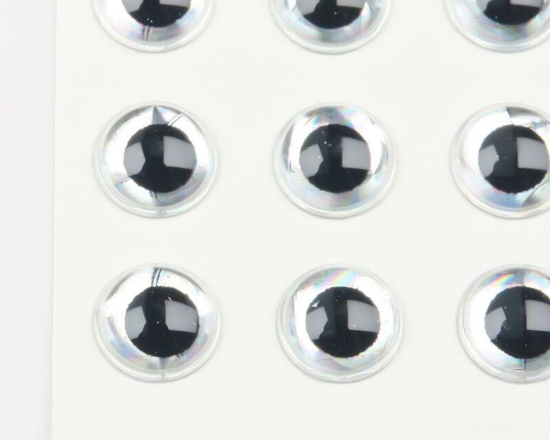 Hareline 5/32&quot; 3D Holographic Eyes, Colour: Silver