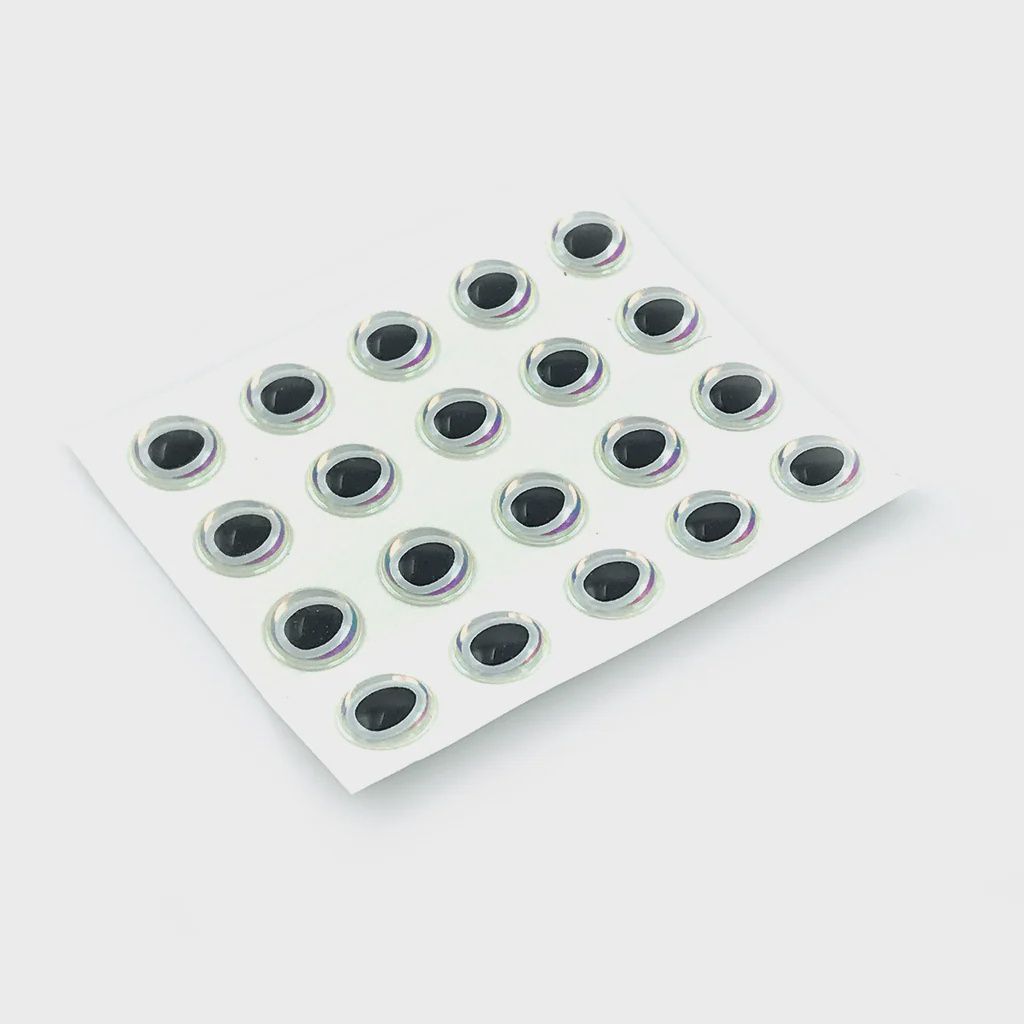 Hareline Oval Pupil 3D Eyes, Colour: Super Pearl, Size: 1/4&quot;