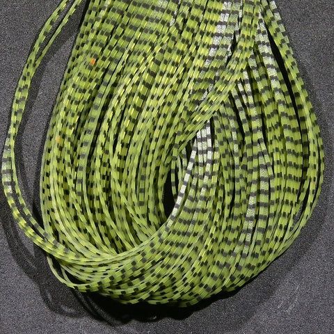 Hareline Grizzly Flutter Legs Black Barred, Colour: Black Barred Olive