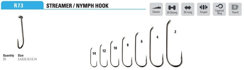 Mustad Roar Streamer Hook R73AP, Size: 2