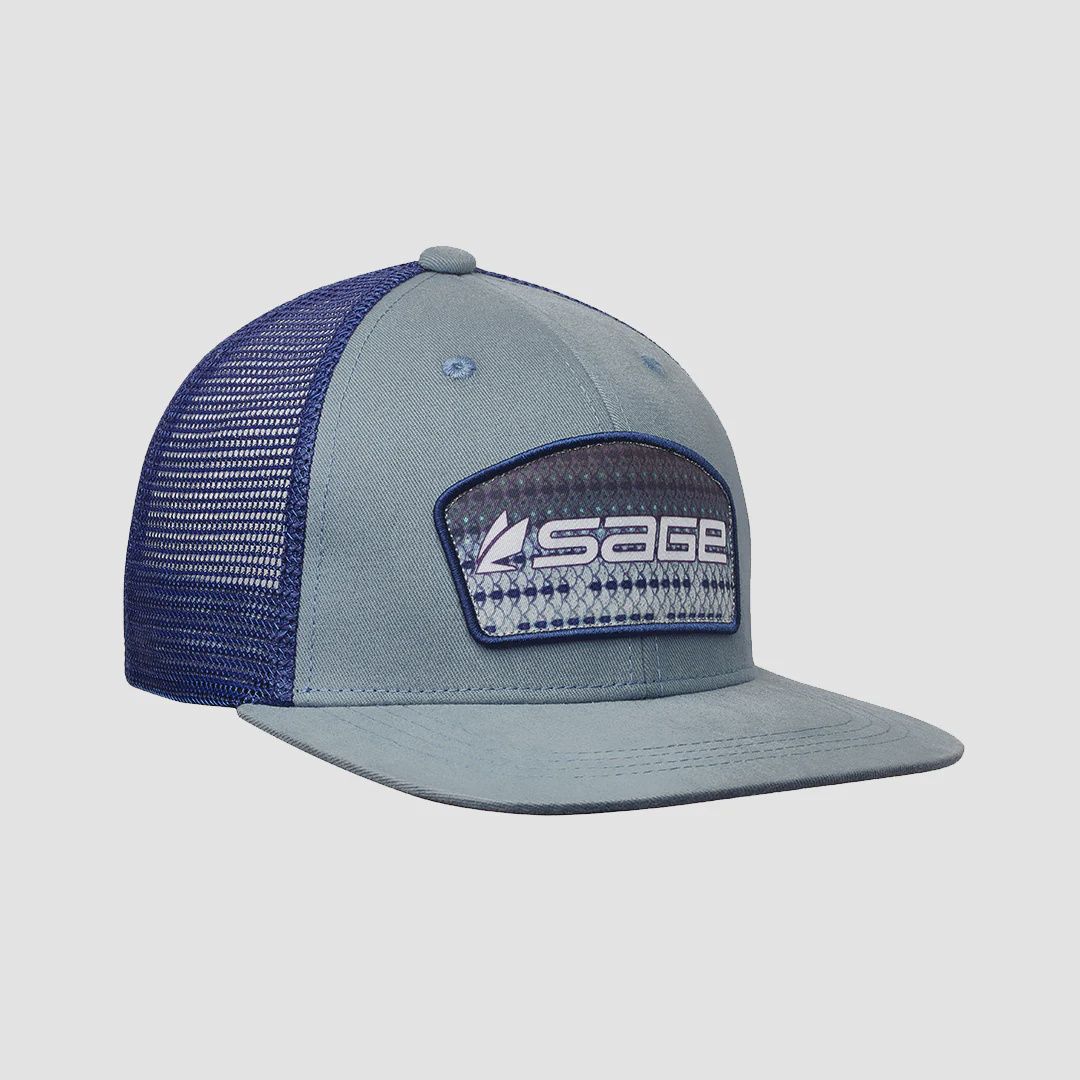 Sage Patch Trucker Hat, Colour: Blue Striper