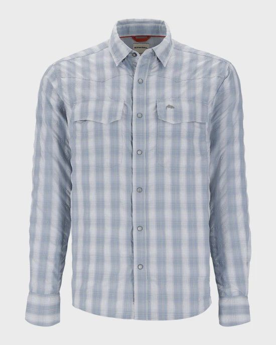 Simms Big Sky Fishing Shirt, Colour: Bimini Blue, Size: M, Type: Long Sleeve