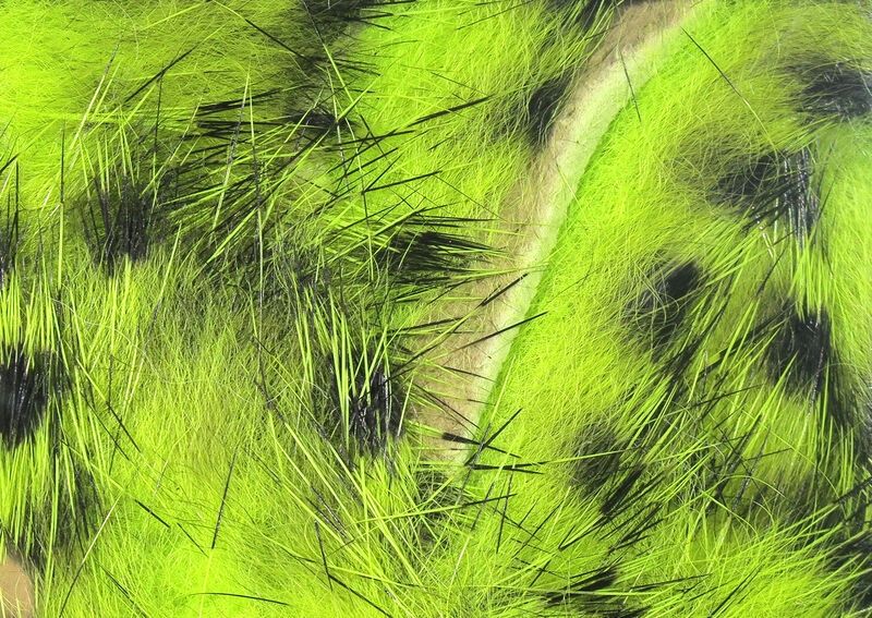 Black Barred Rabbit Strips, Colour: Chartreuse