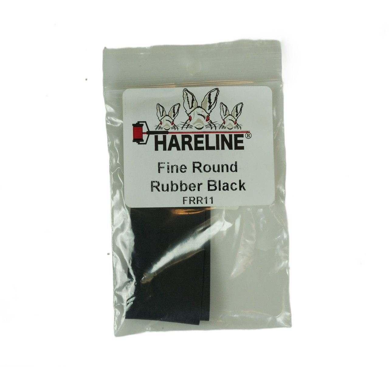 Hareline Medium Round Rubber, Colour: Black
