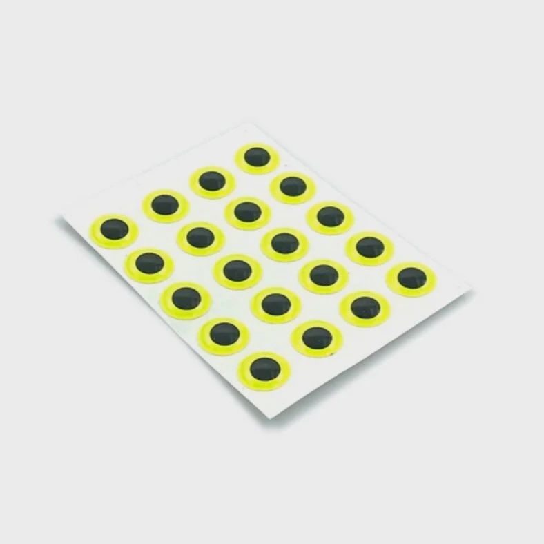 Hareline Fl Fly Eyes, Colour: Fl Yellow, Size: 7/32