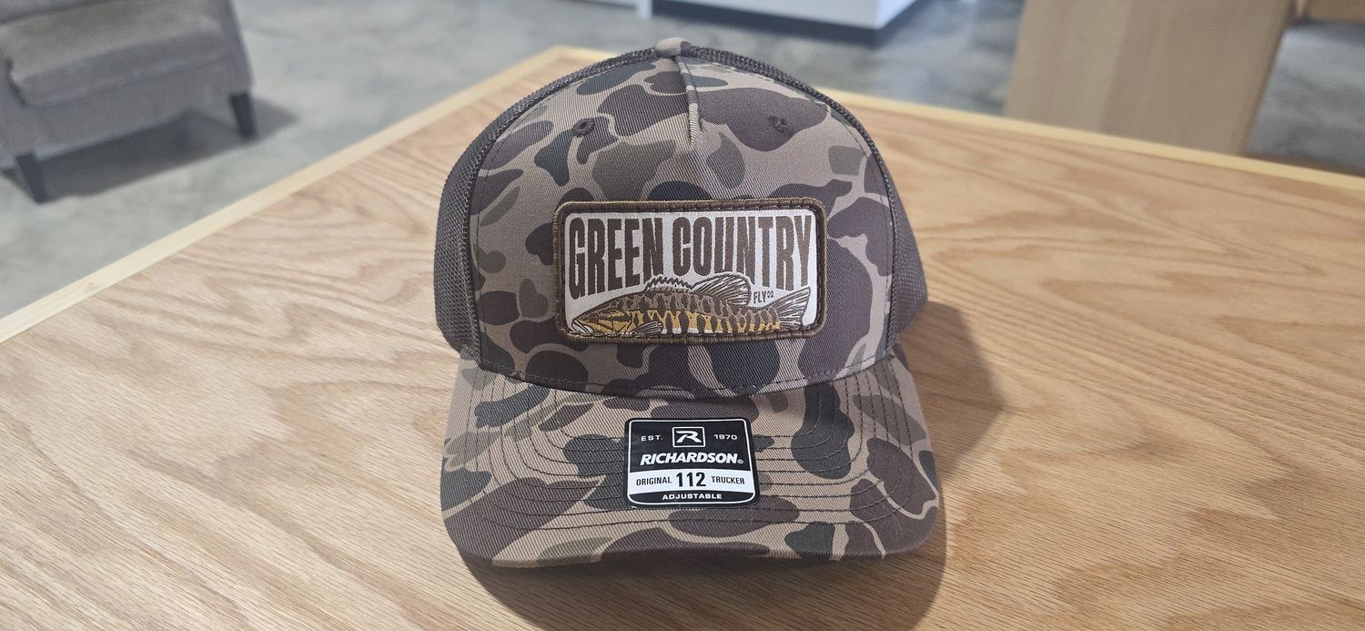 GCFC Smallmouth Woven Patch Hat, Colour: Bark Duck Camo/Brown