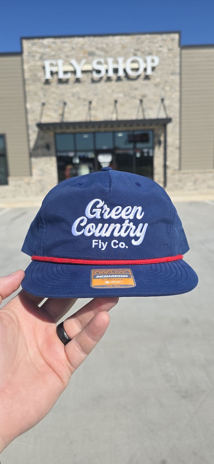 Green Country Fly Co Embroidered Umpqua Hat, Colour: Navy/Red