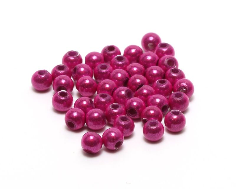 Hareline 3D Beads, Colour: Fuschia, Size: Standard - 6mm