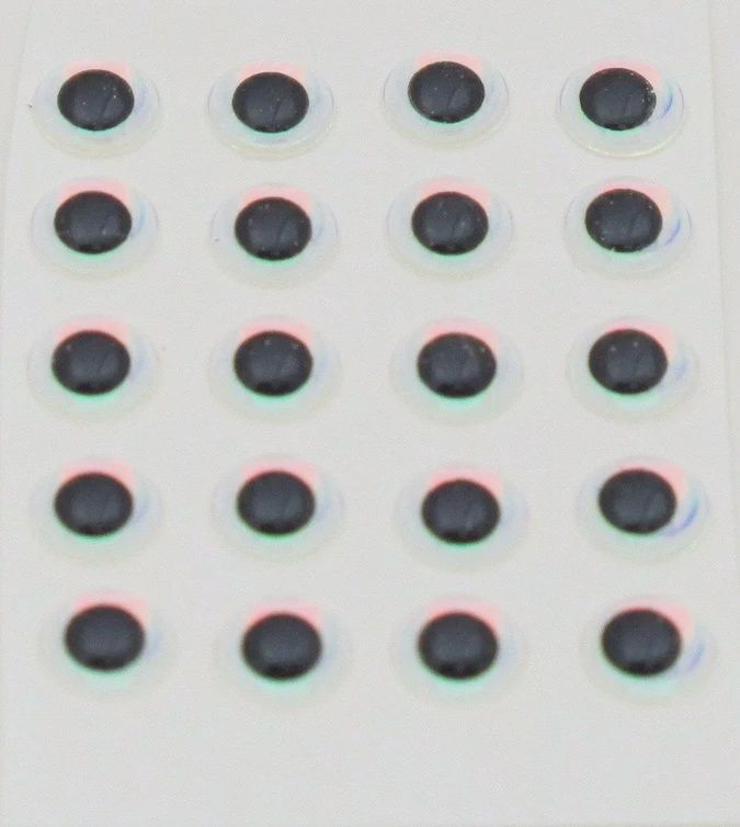 Hareline 1/4" 3D Holographic Eyes, Colour: Super Pearl