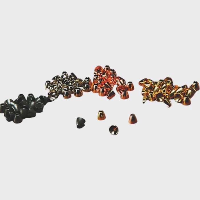 Hareline Brass Cone Heads, Colour: Nickel, Size: X-Small