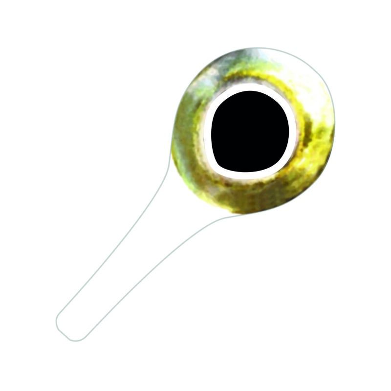Hareline ProSportFisher 3D Tabbed Eyes, Colour: Silver/Yellow, Size: 6mm